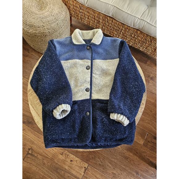 Current Seen Vintage Teddy Sherpa Jacket Women's Size S Oversized Colorblock - Picture 1 of 7